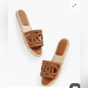 Talbots ILYSSA LINKS NAPPA ESPADRILLE SLIDES 9M Material: 100% Leather